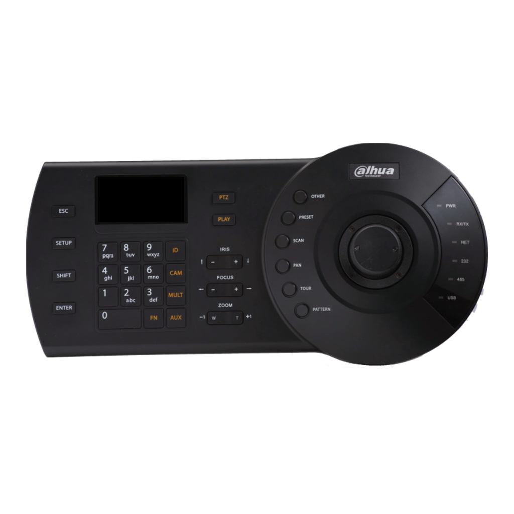 Teclado IP RS485/RS422/USB/RS232 para control PTZ DVR NVR 3 Ejes 12Vdc