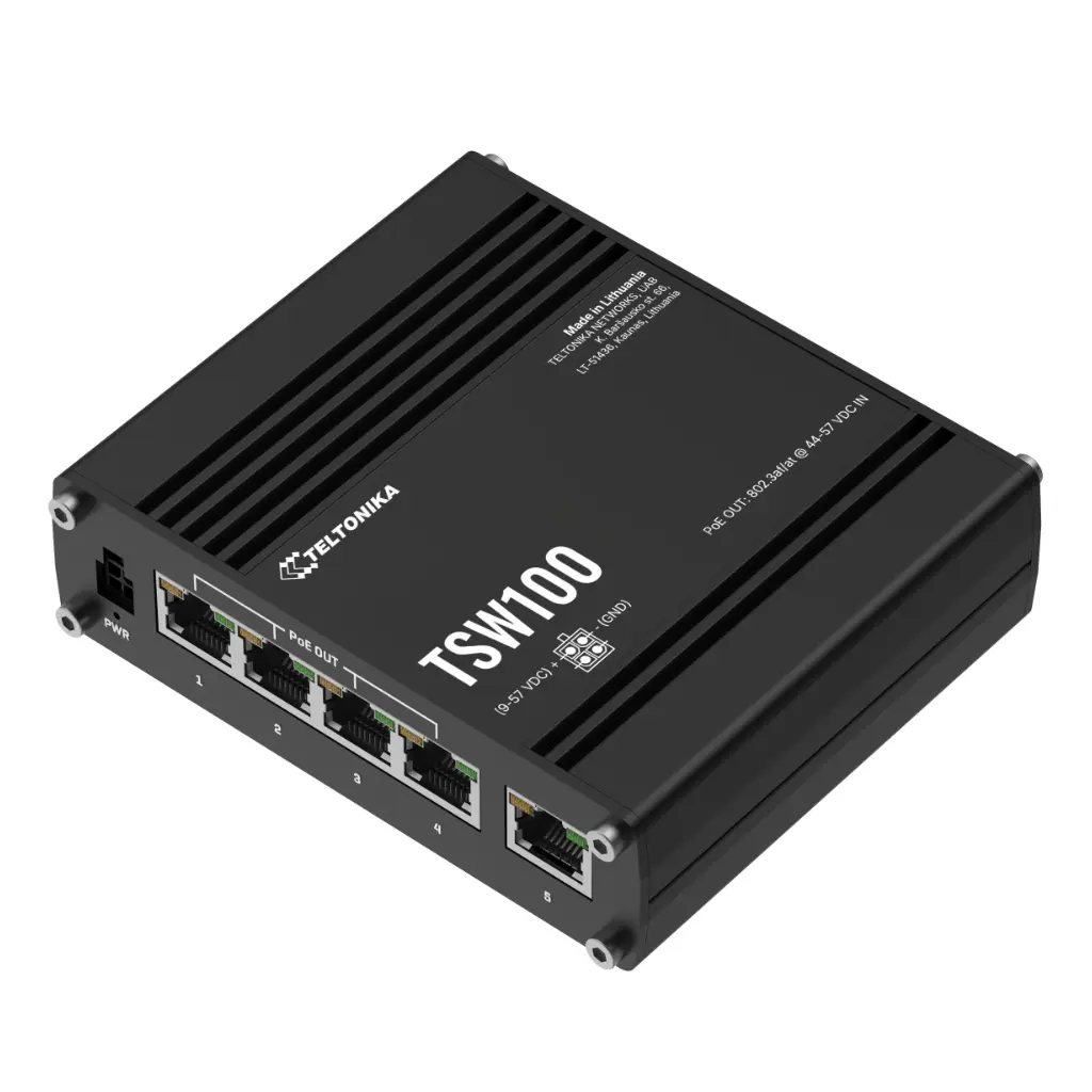 Switch Teltonika Industrial 5 puertos Gigabit (4xPoE+/120W) No_Gestionable