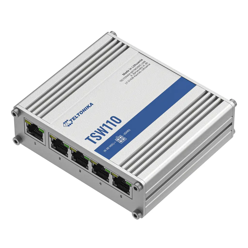 Switch Teltonika Industrial 5 puertos Gigabit L2 No_Gestionable