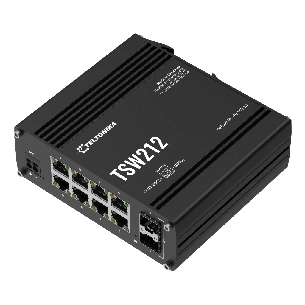 Switch Teltonika Industrial 8 puertos Gigabit + 2SFP Uplink Gestionable Layer2