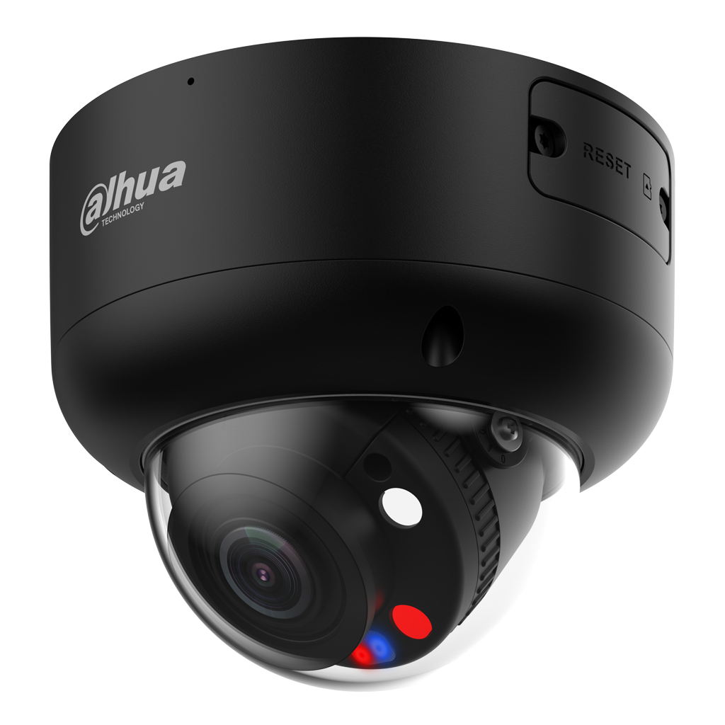 Domo IP TiOC 3.0 H265 4M WDR Iluminación Dual LED40m/IR50m 2.7-13.5VFM IP67 IK10 PoE MIC/Altavoz AUDIO E/S AI. Color Negro