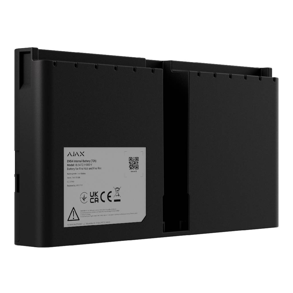 Ajax EN54 Internal Battery (72h). Para Fire Hub y Fire Rex. Color Negro