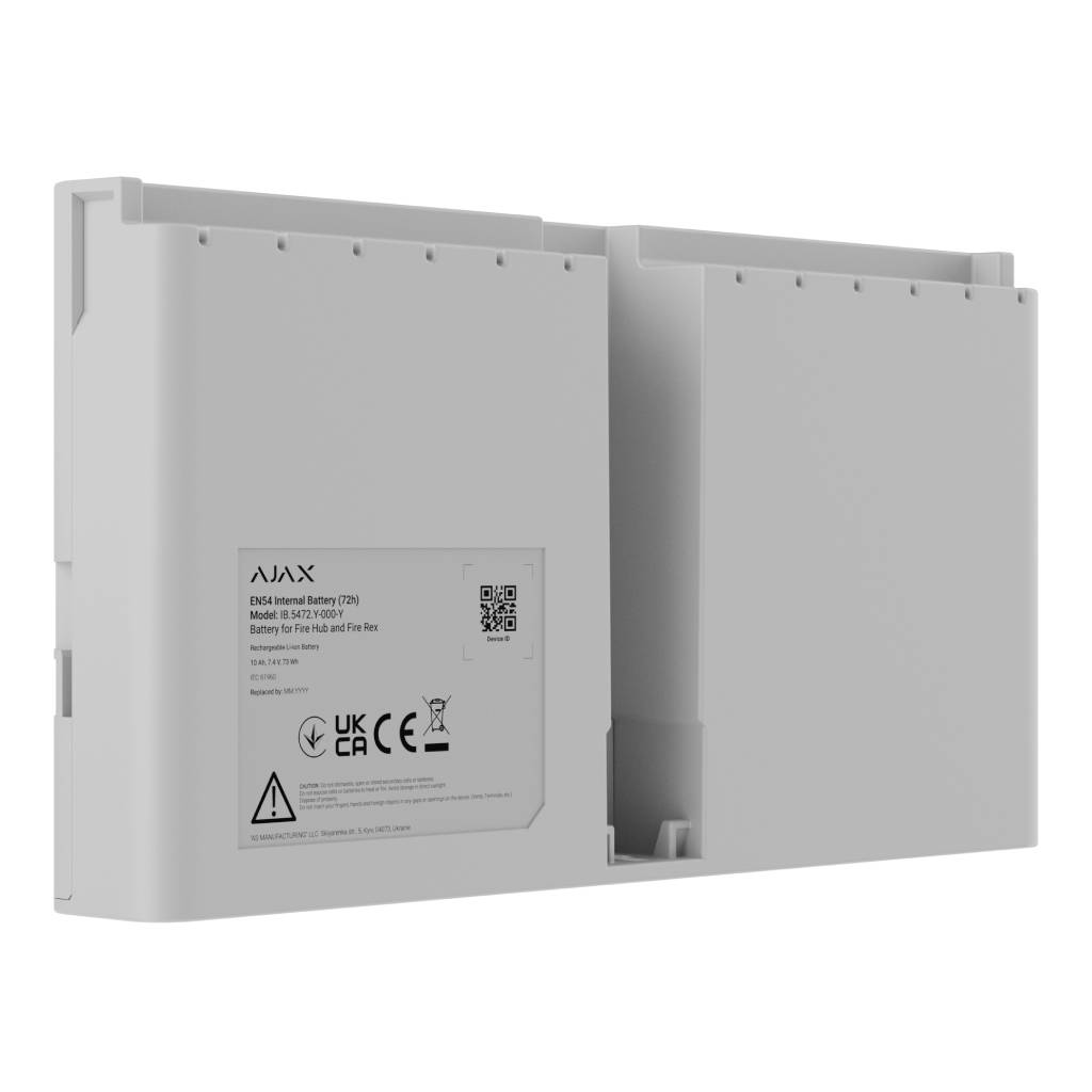 Ajax EN54 Internal Battery (72h). Para Fire Hub y Fire Rex. Color Blanco