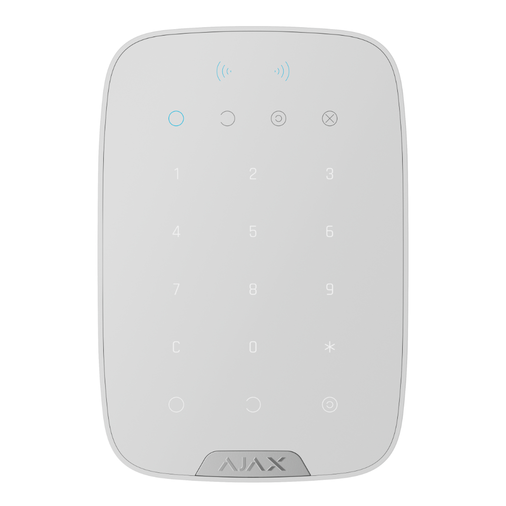 Ajax Superior KeyPad Plus Jeweller. Teclado táctil con lector inalámbrico. Color blanco