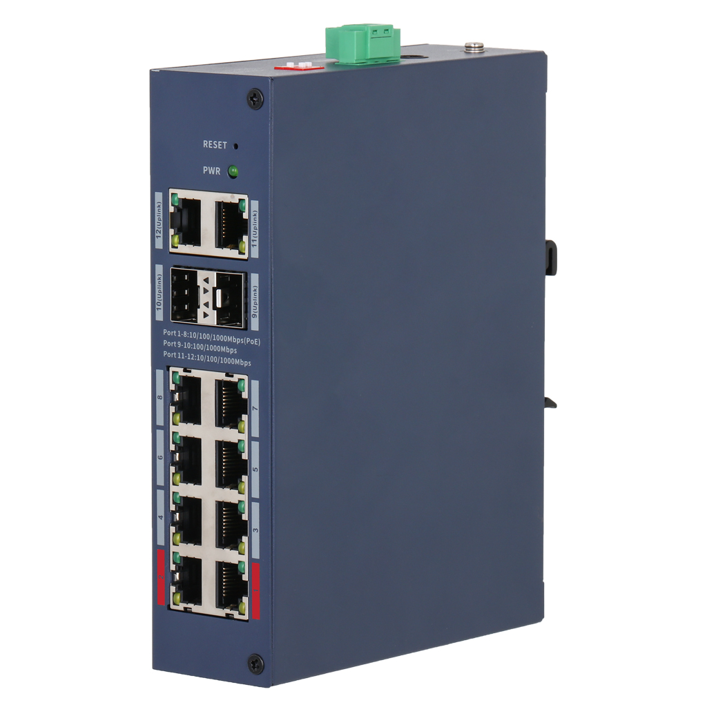 Switch Hardened PoE 8 puertos Gigabit + 2RJ45 Uplink Gigabit + 2SFP Gigabit 110W Gestionable en Cloud Layer2