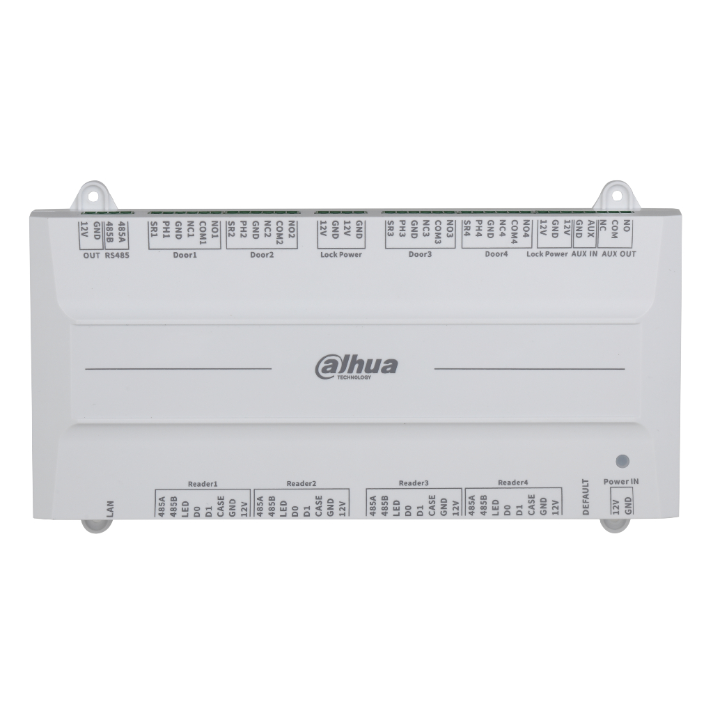 Controladora 4 Puertas / 1 Dirección para Carril DIN IP Wiegand RS-485