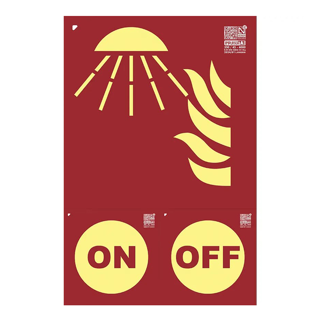 Señal de disparo y paro de sistemas de extinción Clase A 21x31.5cm