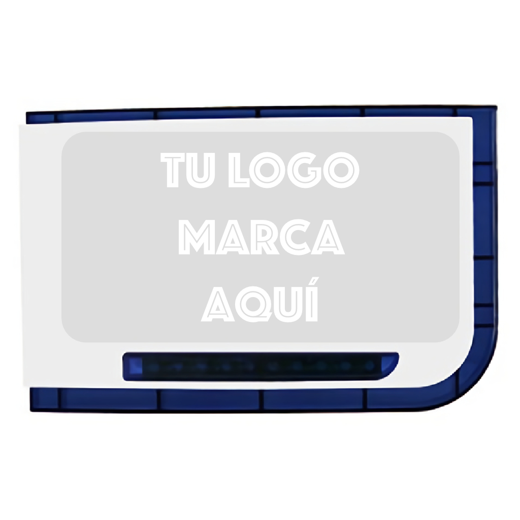 Sirena exterior blanca/azul Grado 3 con serigrafía PERSONALIZADA. Cantidad mínima 10 unidades