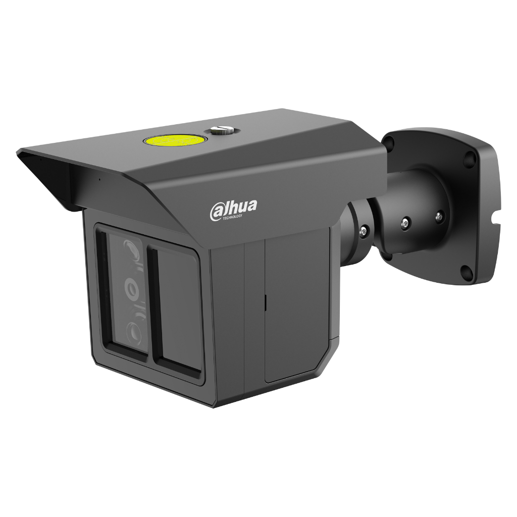 Tubular IP H265 3x2M TRIPLE-LENS 3.6/12/25mm para protección perimetral 8IR100m IP67 IK10 ePoE AUDIO MIC E/S AI. Color negro