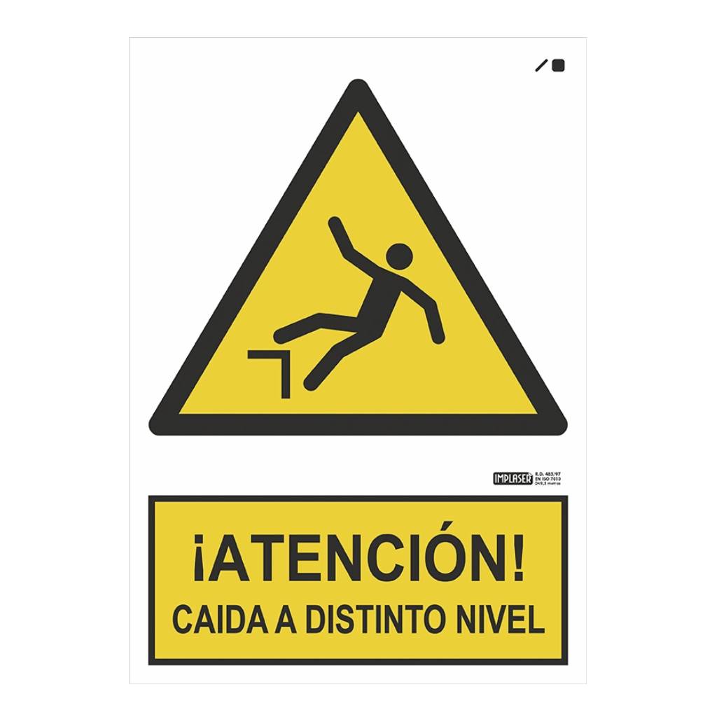 Señal ¡ATENCIÓN! Caída a distinto nivel 29,7x21cm