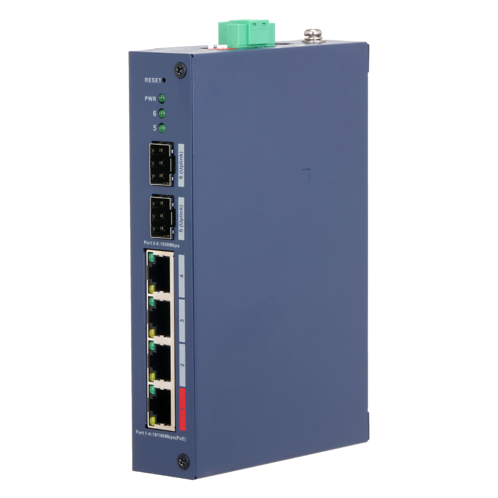 Switch Hardened PoE 4 puertos 10/100 + 2SFP Gigabit 90W Gestionable en Cloud Layer2