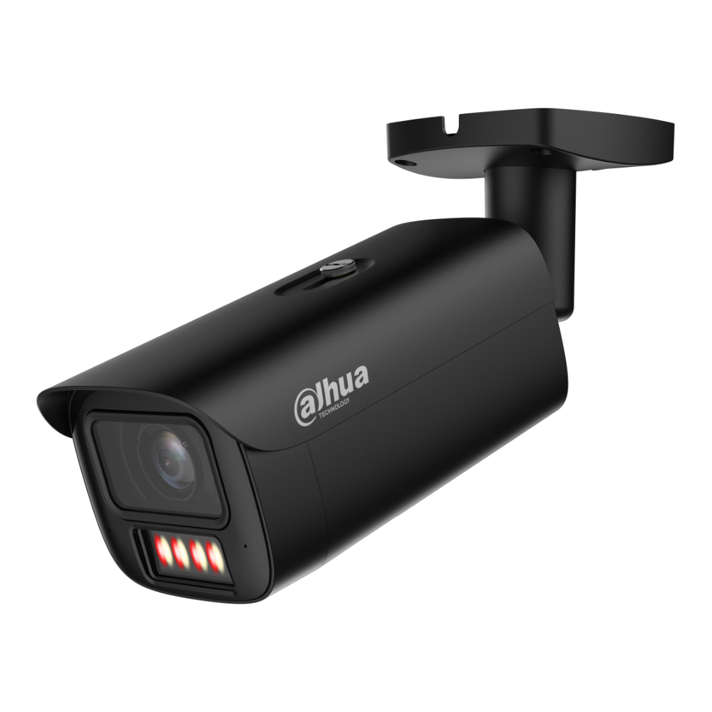 Tubular IP H265 4M WDR140dB Iluminación Dual LED60m/IR60m 2.7-12VFM IK10 IP67 ePoE SD AUDIO MIC E/S AI. Color Negro