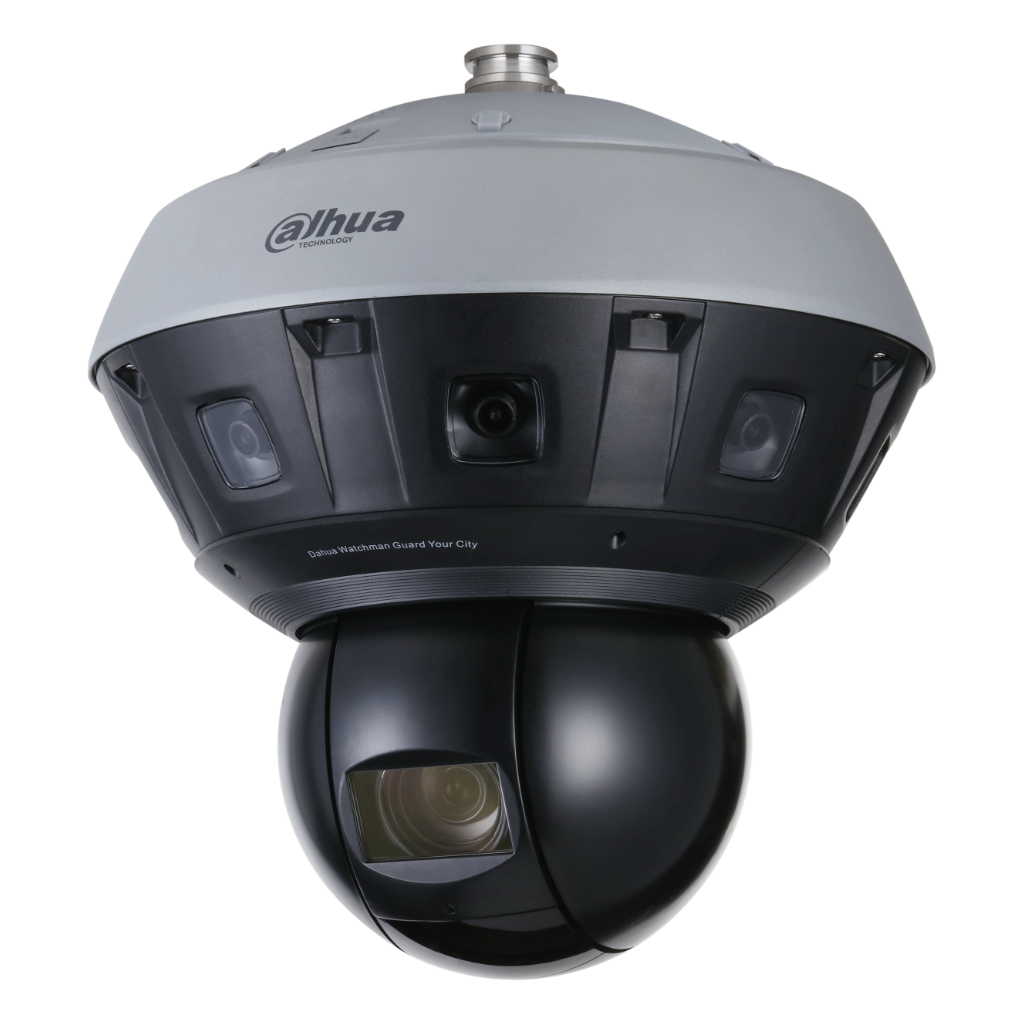 Panorámica 180º 16M Multisensor (4x4M) + Domo PTZ IP 4M H265 IR400m 40X IP66 DC36V AUDIO E/S AI