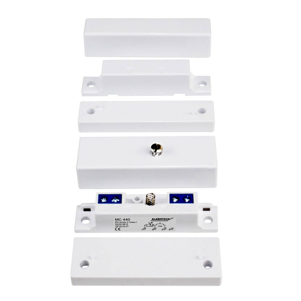 Contacto para montar sobre superficie, función NC, sistema antimanipulación, conexión roscada