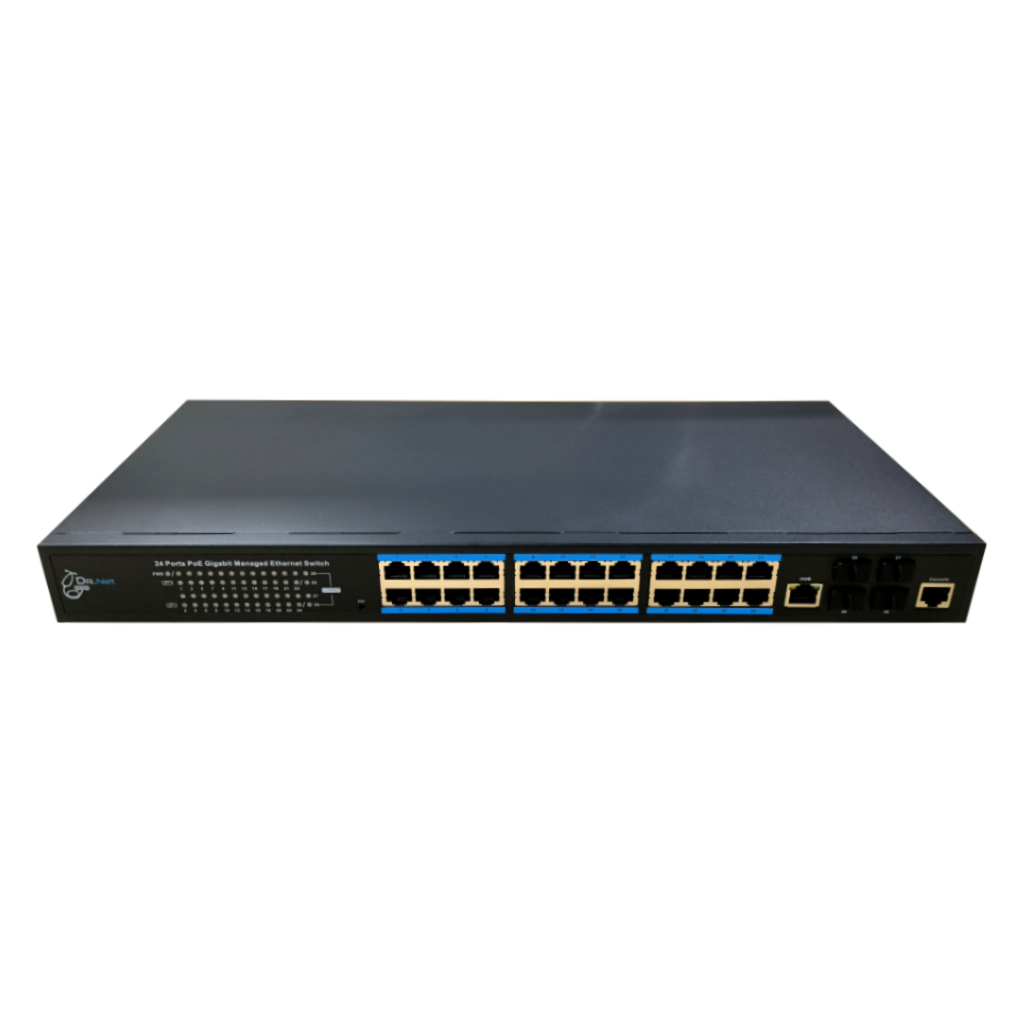 Switch PoE 24 puertos Gigabit + 4 SFP 10Gbps 370W Gestionable Layer3