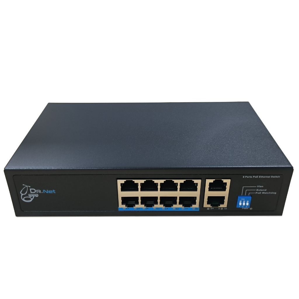 Switch PoE 8 puertos 10/100 + 2 Uplink Gigabit 120W No_Gestionable