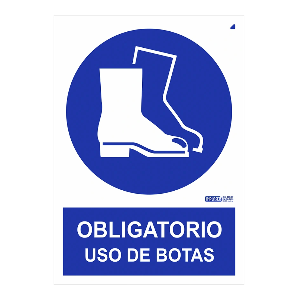 Señal obligatorio uso de botas 29,7x21cm