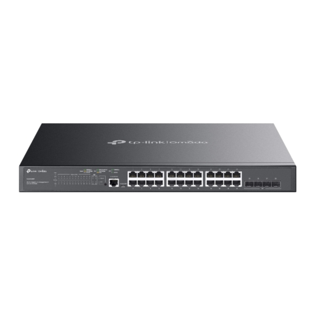 Switch Omada 24 puertos Gigabit y 4 SFP, con 24 PoE+ Gestionable Layer2+
