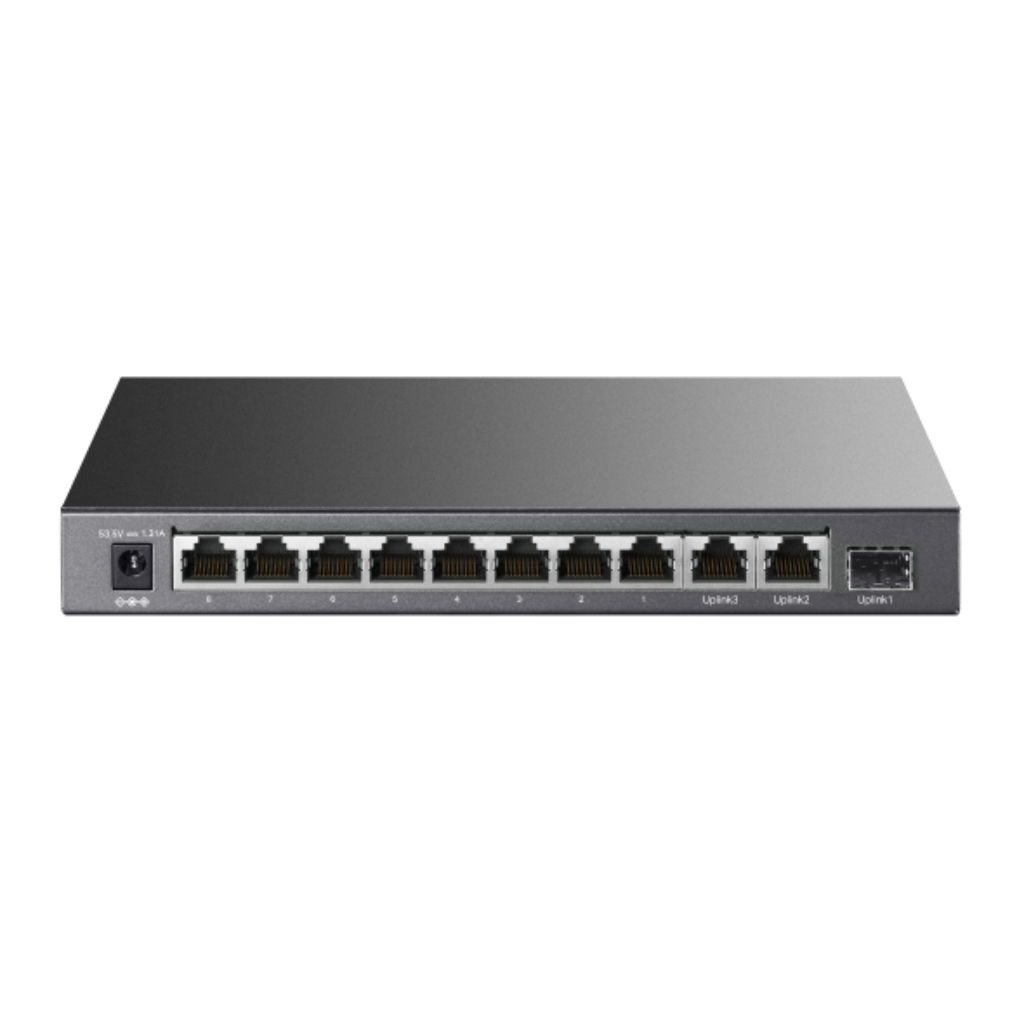 Switch 8 puertos 10/100 Mbps + 3 puertos Gigabit. PoE+ en 8 puertos