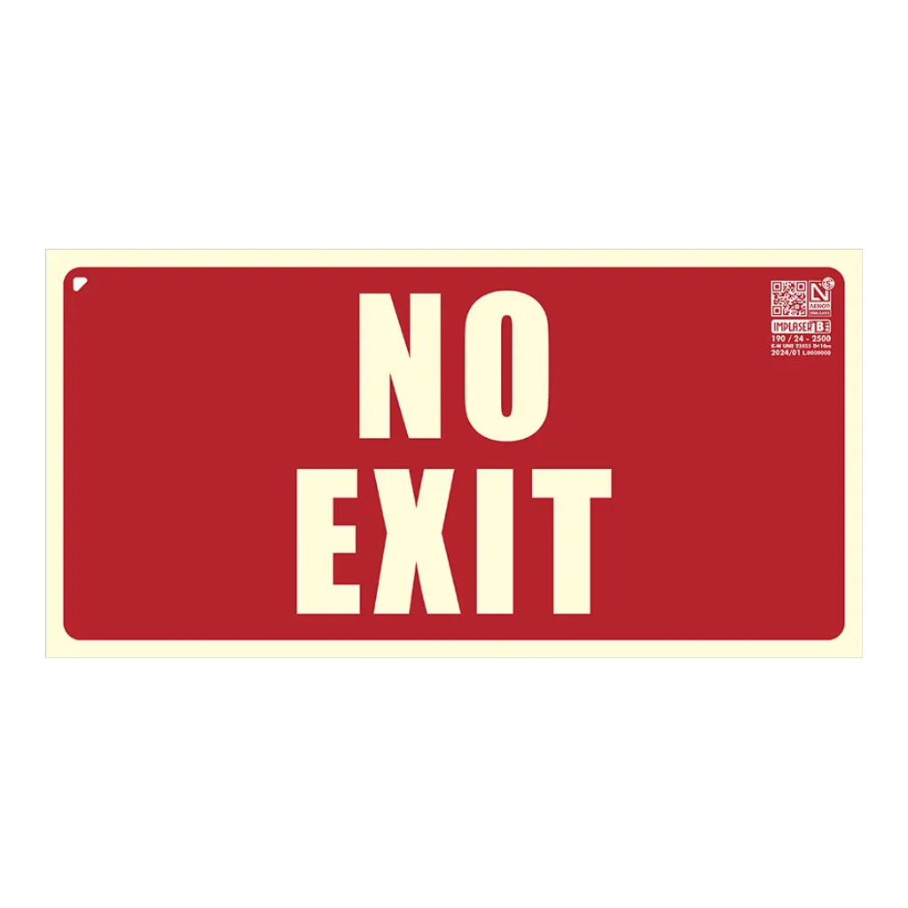 Señal NO EXIT 32x16cm