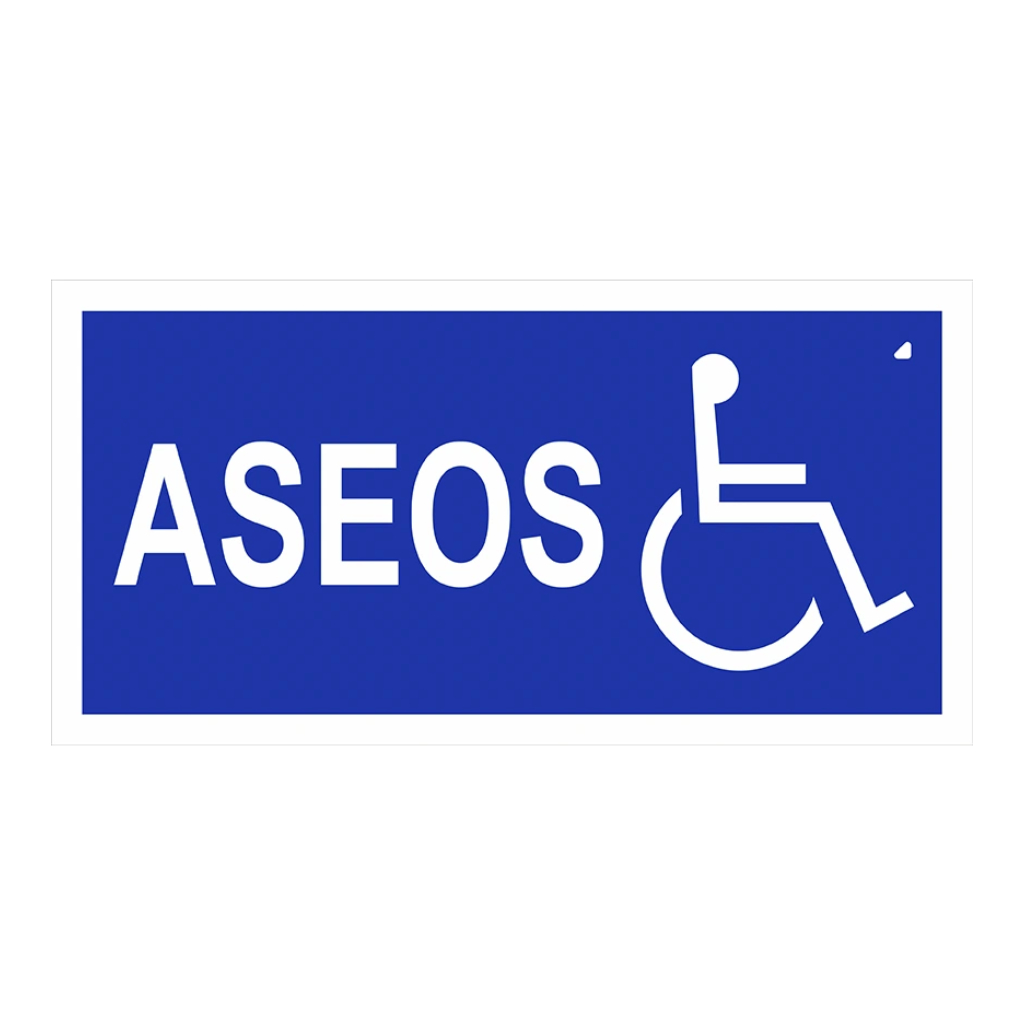 Señal aseos minusvalidos 30x15cm