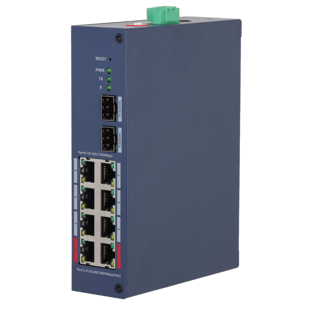 Switch Hardened PoE 8 puertos Gigabit + 2SFP Gigabit 110W Gestionable en Cloud Layer2