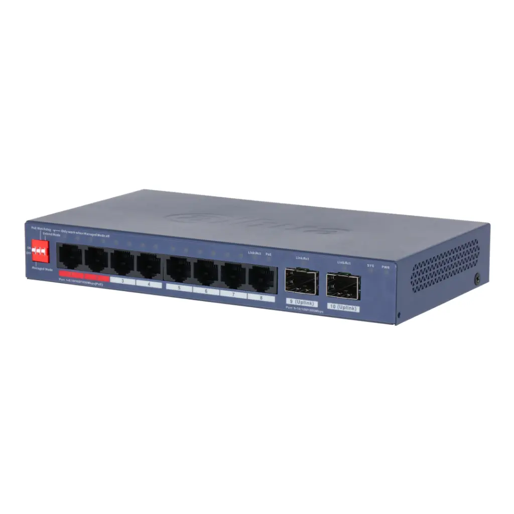 Switch PoE 8 puertos Gigabit + 2SFP Uplink Gigabit 110W Gestionable en Cloud Layer2