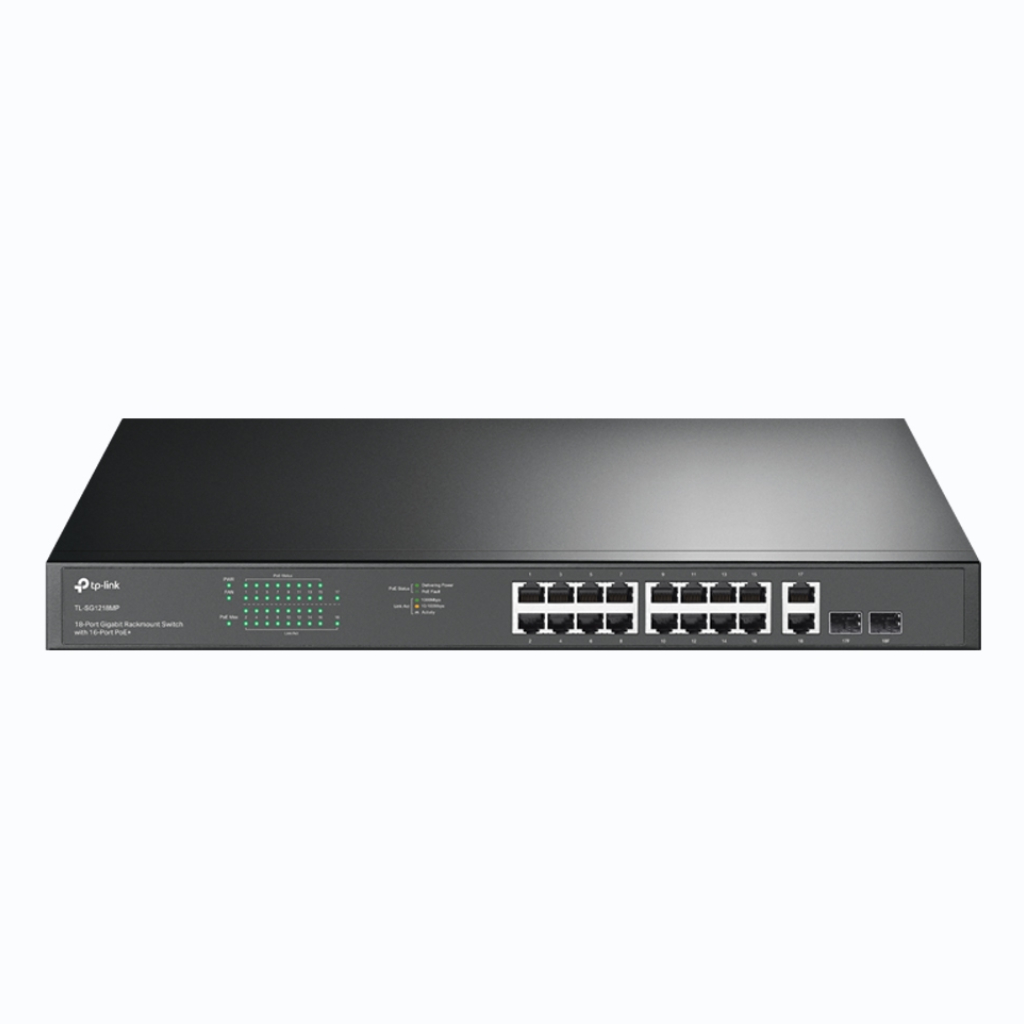 Switch de montaje en bastidor Gigabit de 18 puertos con 16 puertos PoE +