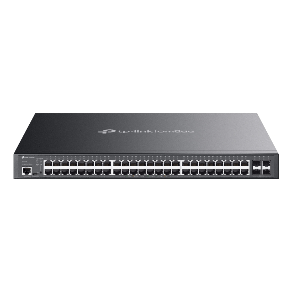 Switch Omada L2+ de 52 puertos Gigabit y 4 SFP, con 48 PoE+