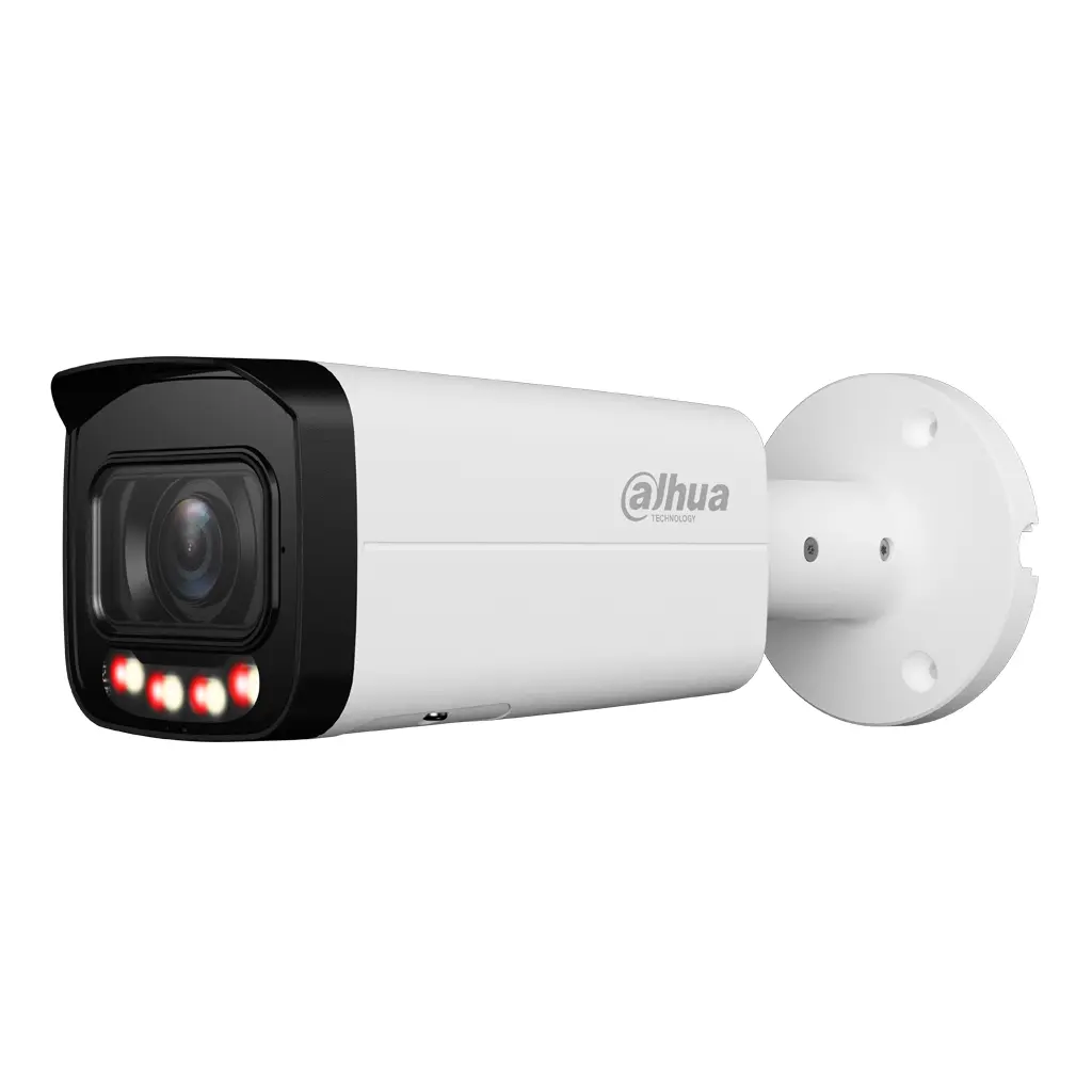 Tubular IP 2M H265 FULL COLOR WDR Iluminación Dual LED60m/IR60m 2.7-13.5mm IP67 PoE AUDIO MIC E/S AI