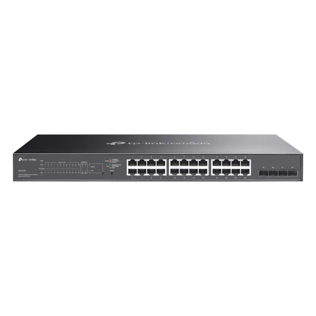Switch Omada Smart de 28 puertos Gigabit, con 24 puertos PoE+