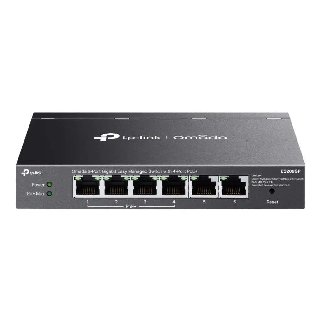 Switch gestionable OMADA gigabit 6 puertos (4 POE+ 64W)