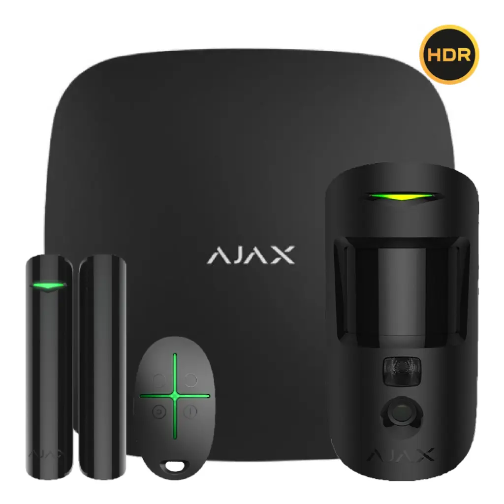 Ajax StarterKit Cam Blanco. Hub 2 4G + MotionCam-HDR + DoorProtect + SpaceControl. Color negro