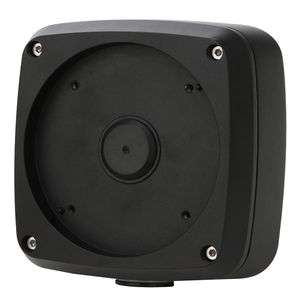 Caja conexiones impermeable cuadrada con anclaje circular en 4 puntos para IPC-MFW5241T2-E3-ASE-B. Color Negro