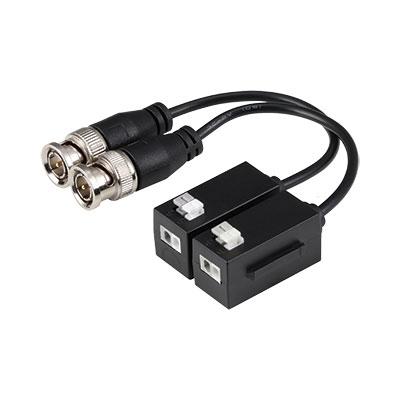Kit de conversion vidéo UTP pour HDCVI / TVI / AHD jusqu'à 4K empilable avec câble flexible et PushPin (2 unités)
