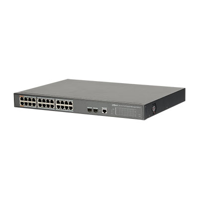 Switch PoE 24 puertos 10/100/1000 + 2 Uplink Gigabit SFP 240W 802.3at Manejable Layer2