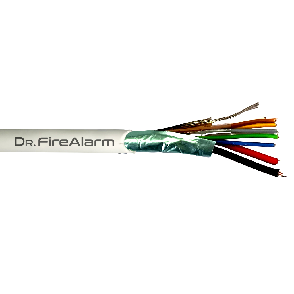 Rollo 100m de cable manguera blanco flexible 6+2 hilos apantallado LSZH (6x0,22+2x0,7) CPR