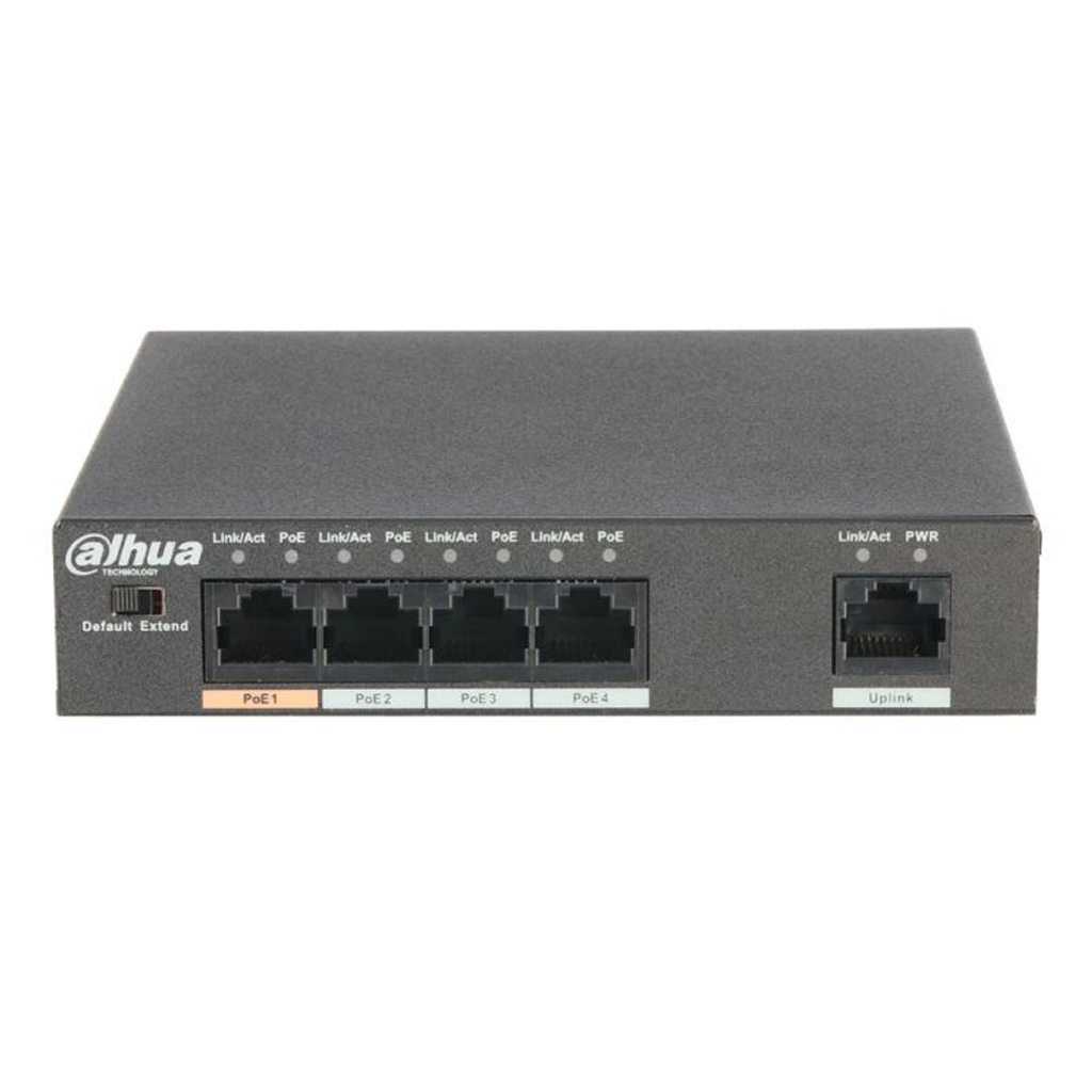 Switch PoE 4 puertos 10/100 +1 Uplink 60W 802.3at Layer2