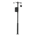 Báculo desmontable de 4,5m de altura en acero galvanizado de color negro con soporte para cámara y speed dome