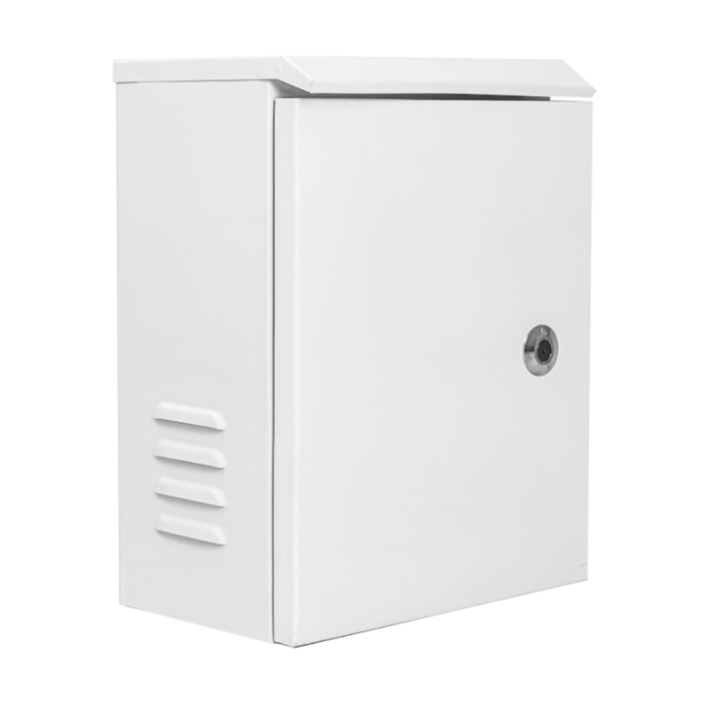 DISTRIBUTION BOX. Caja de acero 300x400x180 para báculos de 3.5m y 4.5m. Color blanco