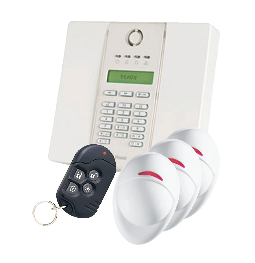 Kit compuesto por: Central PowerMax Express 28 zonas, 3 x NEXT-PLUS y MCT-234. Grado 2