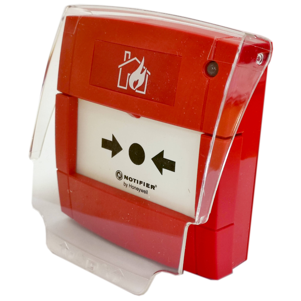 Pulsador de alarma direccionable, rearmable y aislador de cortocircuitos incorporado.