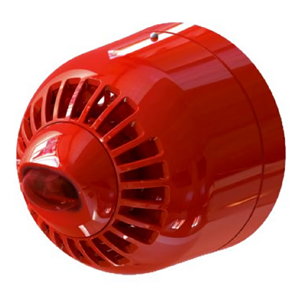 [ASW366] Sirena de policarbonato para interior. Montaje en pared. Lámpara lanzadestellos roja 85 a 97dB