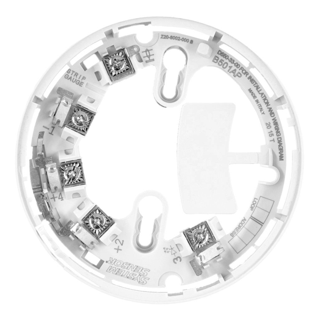 [B501AP] Base estándar de superficie para detectores de la serie NFX. Color Blanco