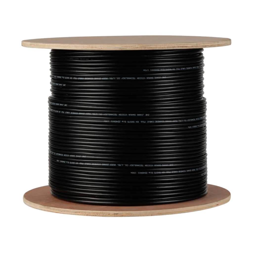 [PFM940I-59N/2] Rollo 200m Cable Siamés RG59+2(0.32x7) PVC CPR-E CCA NEGRO (75-3)