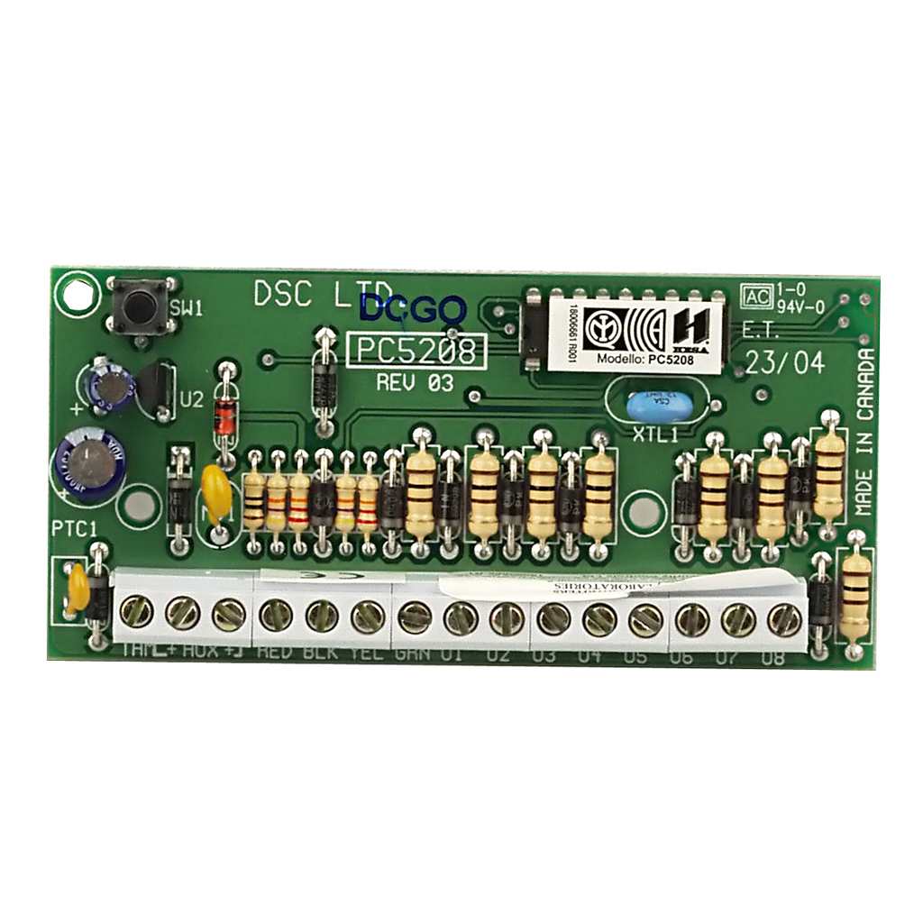 [PC5208] Módulo de Salidas Programables PGM de baja capacidad (50mA). Grado 2
