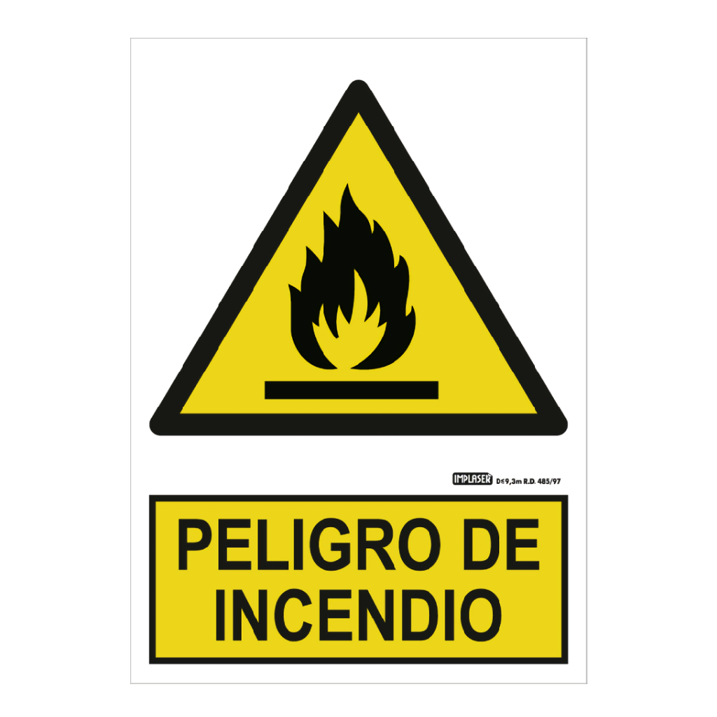 [AD01-A4] Señal peligro incendio 29,7x21cm