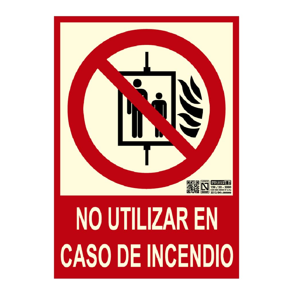 [EX221N] Señal no utilizar en caso de incendio 21x15cm