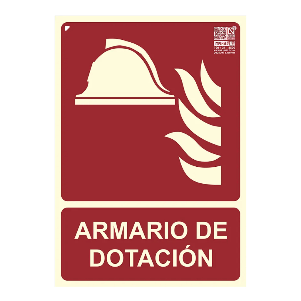 [EX215N-A4] Señal armario de dotación 29,7x21cm