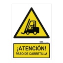 Señal ¡ATENCIÓN! paso de carretilla 29,7x21cm